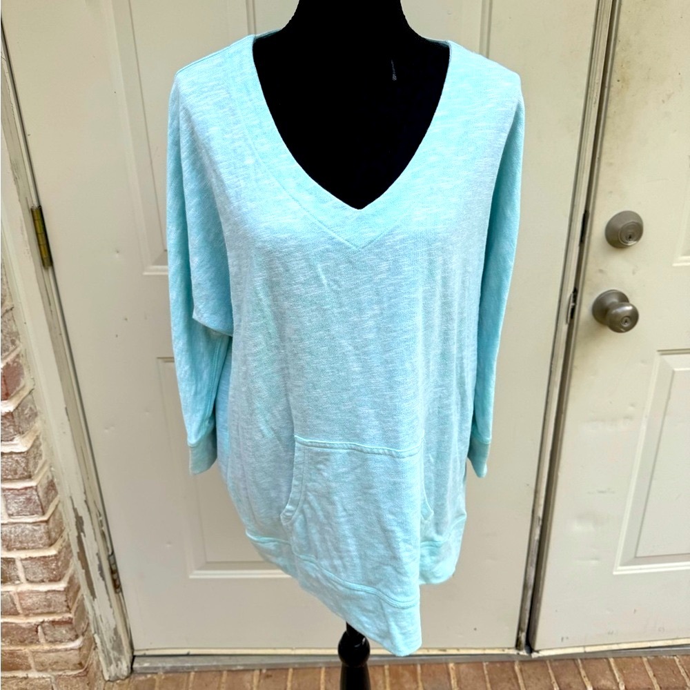Sonoma, V-Neck Sweatshirt, Teal, Size XL